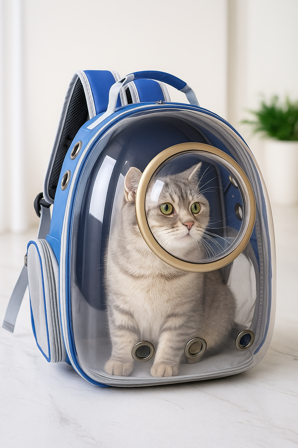 Maleta con burbuja para mascotas de colores